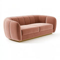 Divano 2 posti 180 x 85 x 78 cm in tessuto rosa - stile curvo per soggiorno