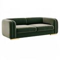 Divano 2 posti 180 cm in tessuto verde - stile moderno con braccioli arrotondati