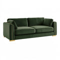 Divano 2 posti 180 x 90 x 85 cm in velluto verde per soggiorno stile moderno