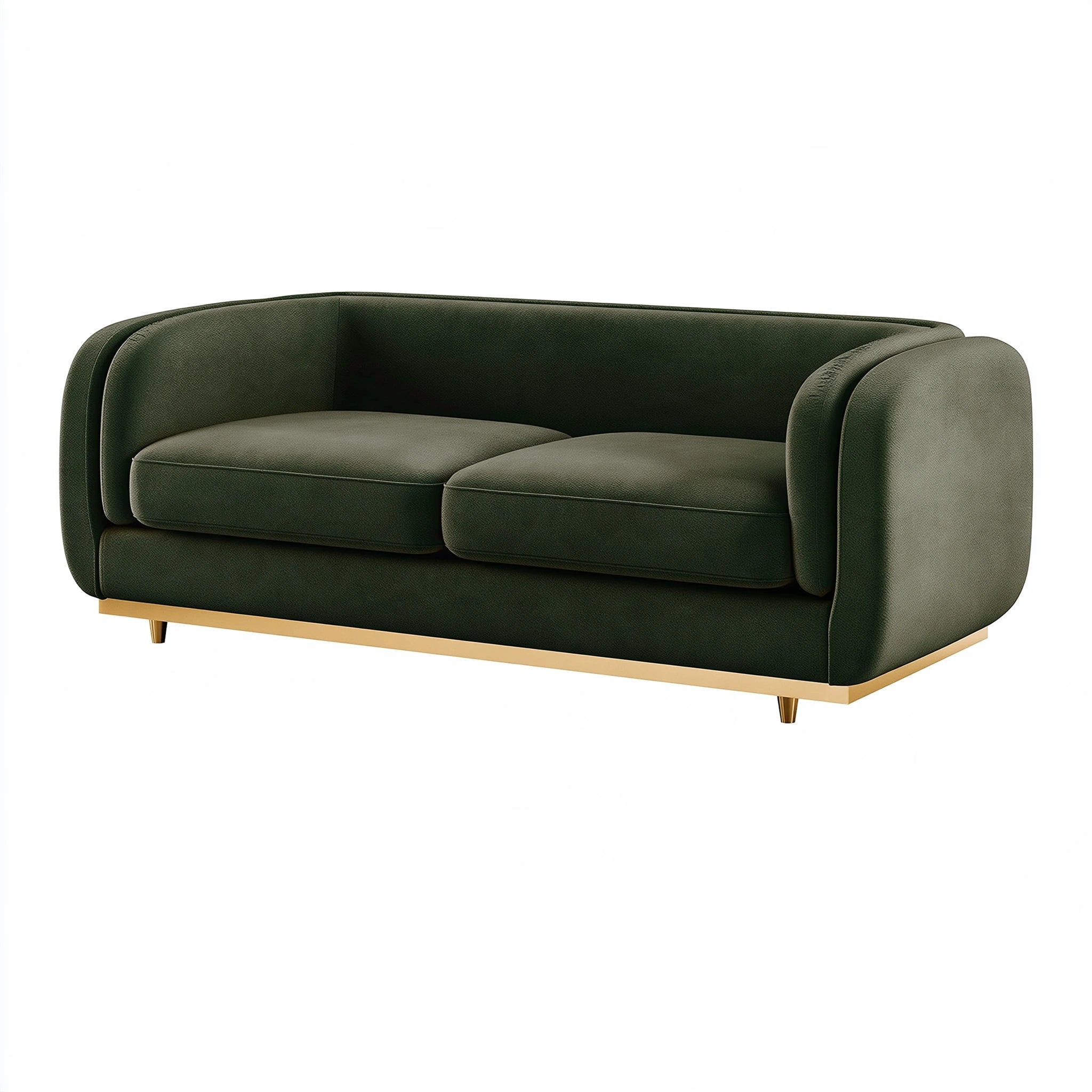 Divano 2 posti 180 x 85 x 78 cm in tessuto verde scuro stile moderno