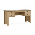 Scrivania 160 x 60 x 75 cm in legno beige con 5 cassetti stile moderno