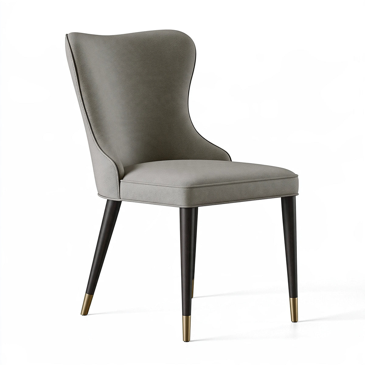 Sedia da pranzo 54 x 60 x 91 cm in tessuto grigio con gambe in legno stile contemporaneo