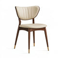 Sedia da pranzo 48 x 54 x 82 cm in legno marrone con rivestimento avorio stile moderno