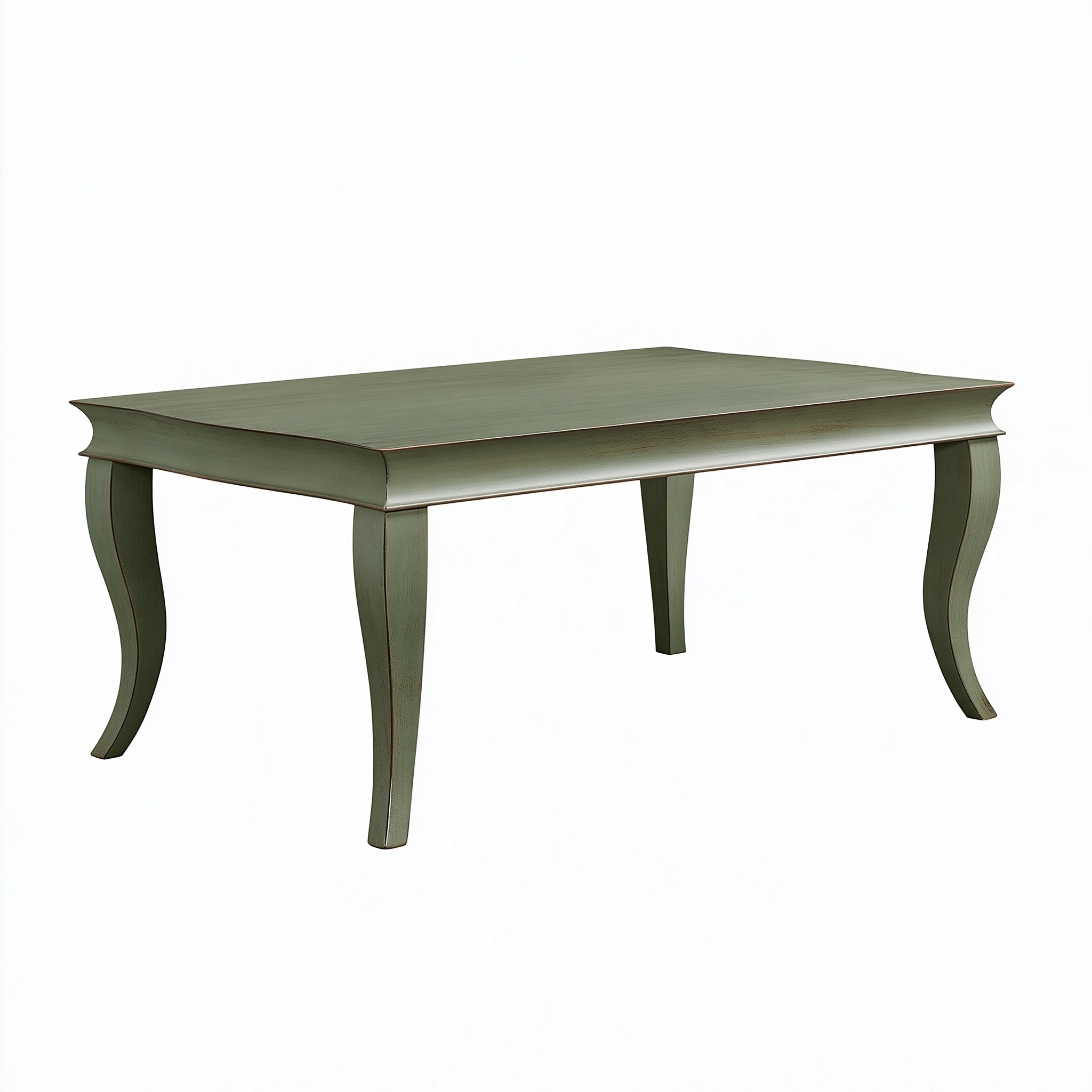 Tavolo da pranzo 160 x 90 x 75 cm in legno verde stile classico