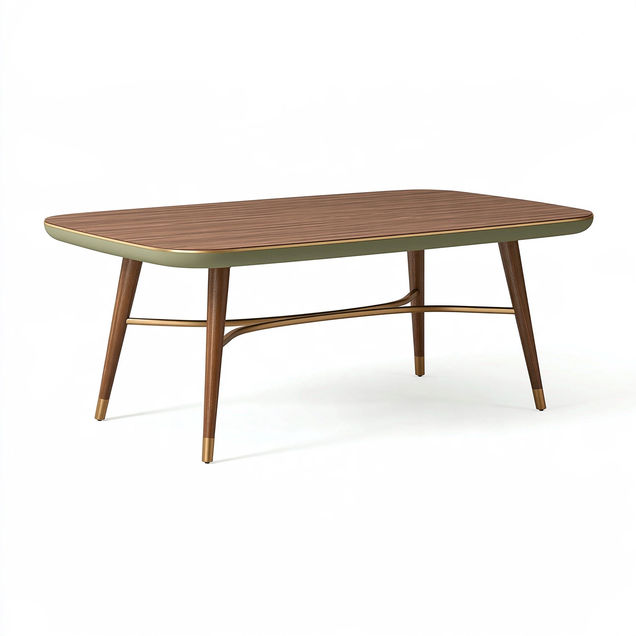 Tavolo da pranzo 160 x 90 x 75 cm in legno marrone verde salvia stile moderno
