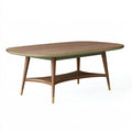Tavolo da pranzo ovale 180 x 90 cm in legno noce verde salvia stile moderno