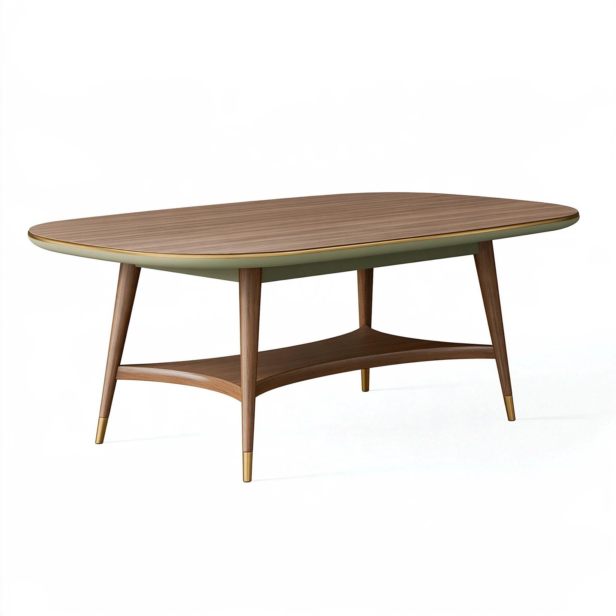 Tavolo da pranzo ovale 180 x 90 cm in legno noce verde salvia stile moderno