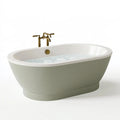 Vasca da bagno ovale 170 x 80 cm in acrilico bianco e verde salvia - freestanding stile classico