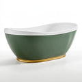 Vasca da bagno freestanding 170 x 75 x 58 cm in acrilico verde bianco e oro - stile contemporaneo