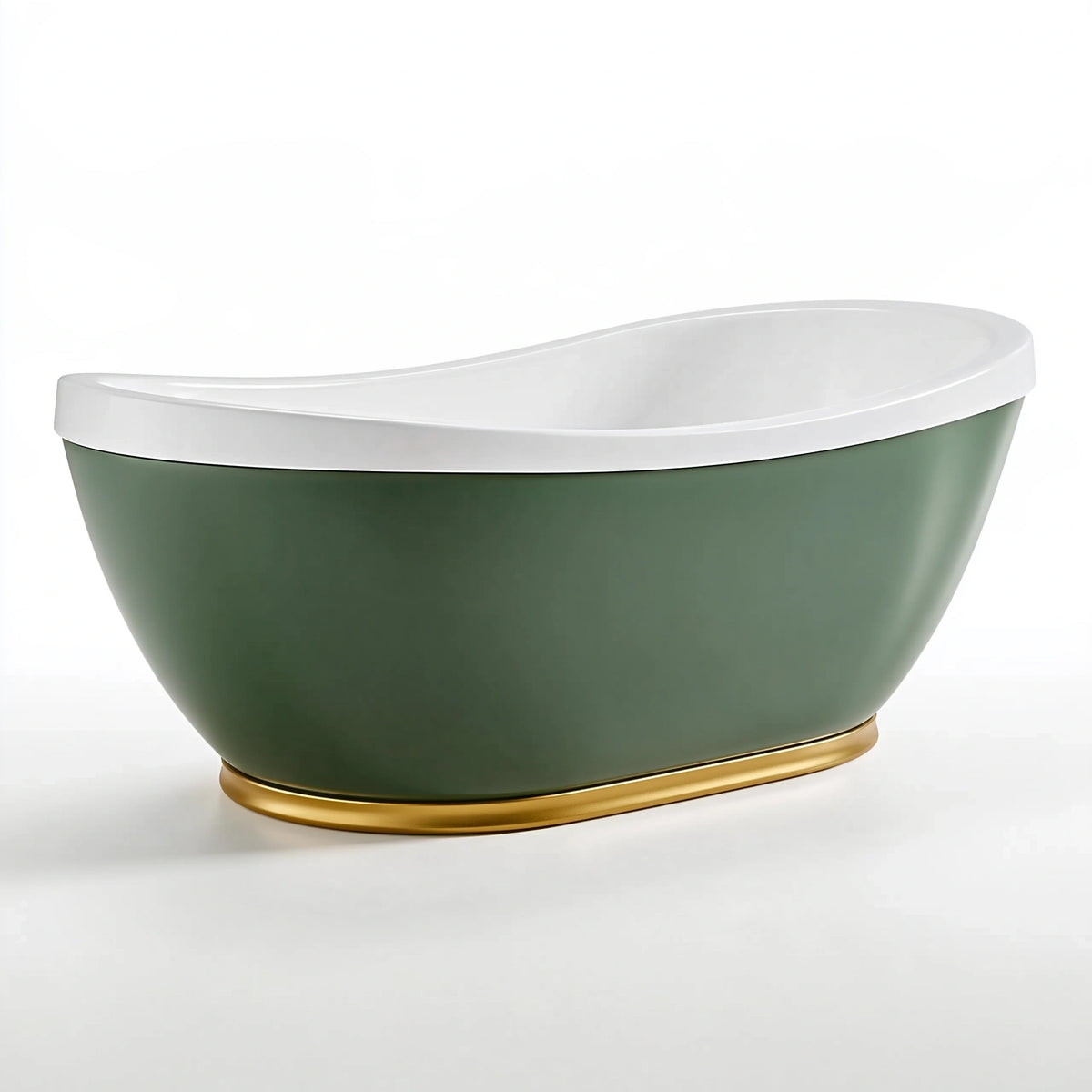 Vasca da bagno freestanding 170 x 75 x 58 cm in acrilico verde bianco e oro - stile contemporaneo