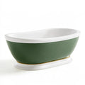 Vasca da bagno freestanding ovale 170 x 80 cm in acrilico verde e bianco con finitura dorata
