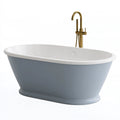 Vasca da bagno freestanding 170 x 75 cm in acrilico grigio bianco stile classico