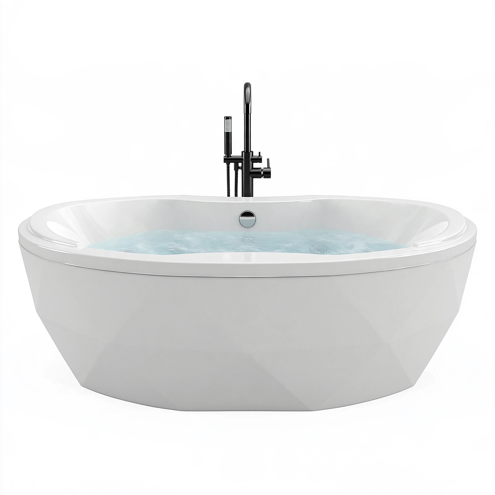 Vasca da bagno freestanding 170 x 80 cm in acrilico bianco - design ovale per bagno
