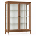 Vetrina 160 x 45 x 200 cm in legno marrone con ante in vetro stile classico