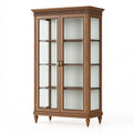 Vetrina 100 x 45 x 190 cm in legno e vetro noce - stile classico con 2 ante