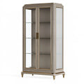 Vetrina 100 x 45 x 200 cm in legno e vetro grigio tortora stile classico