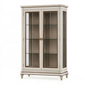 Vetrina 110 x 45 x 200 cm in legno avorio e vetro - stile classico con ante